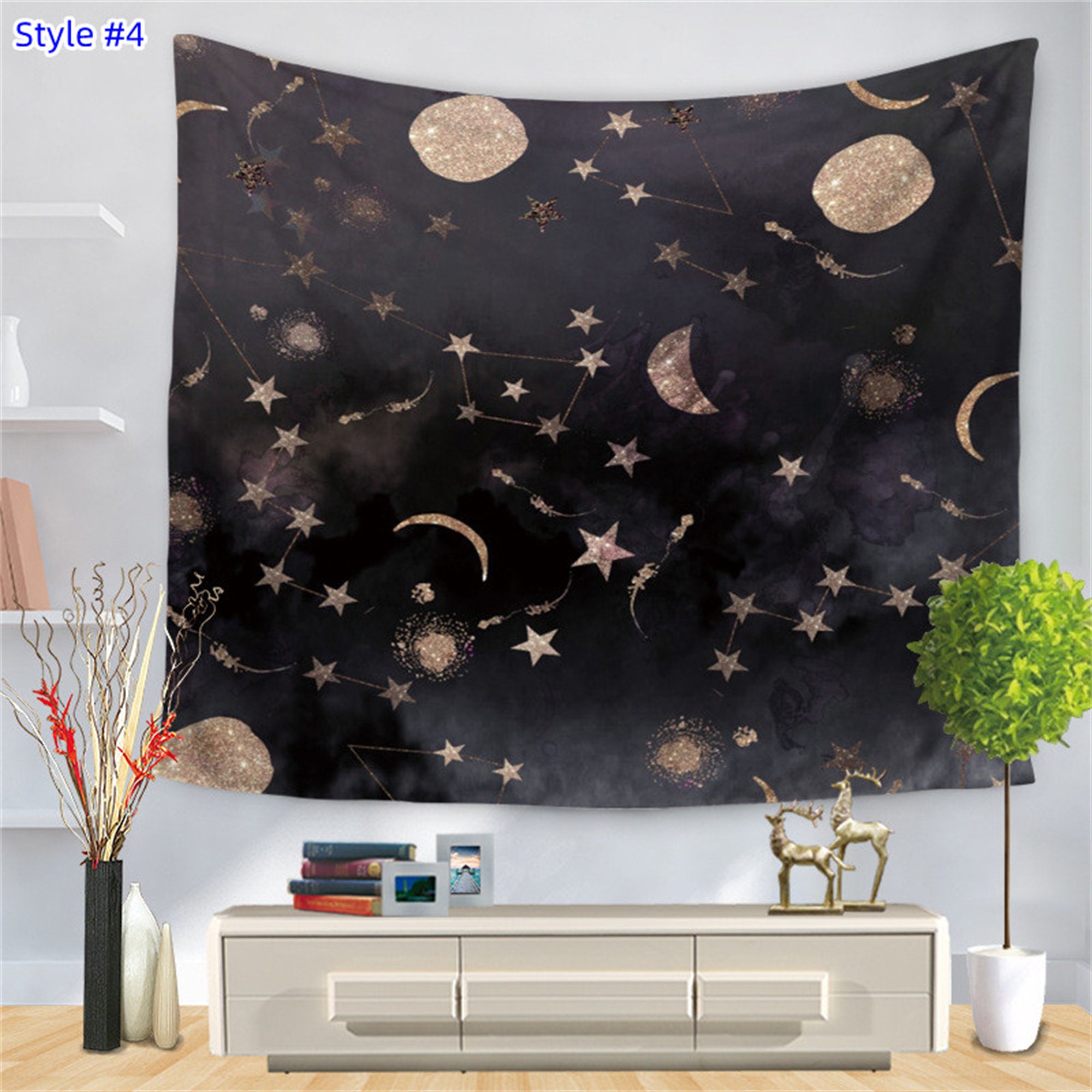 Discover Moon Tapestry Art Background Wall Decoration Tapestry for Living Room Dinnering Room