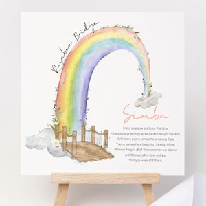 Rainbow Bridge Card, Pet loss card, dog card, Dog memorial card, Pet sympathy card, Rainbow Bridge, Card for pet loss, Personalised pet loss