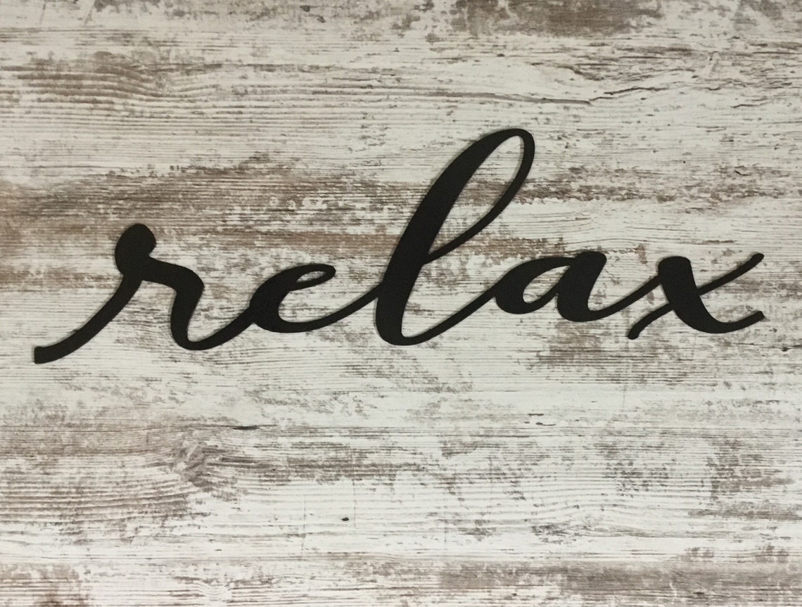 Relax Sign Metal Relax Sign Metal Wall Decor Bathroom Etsy