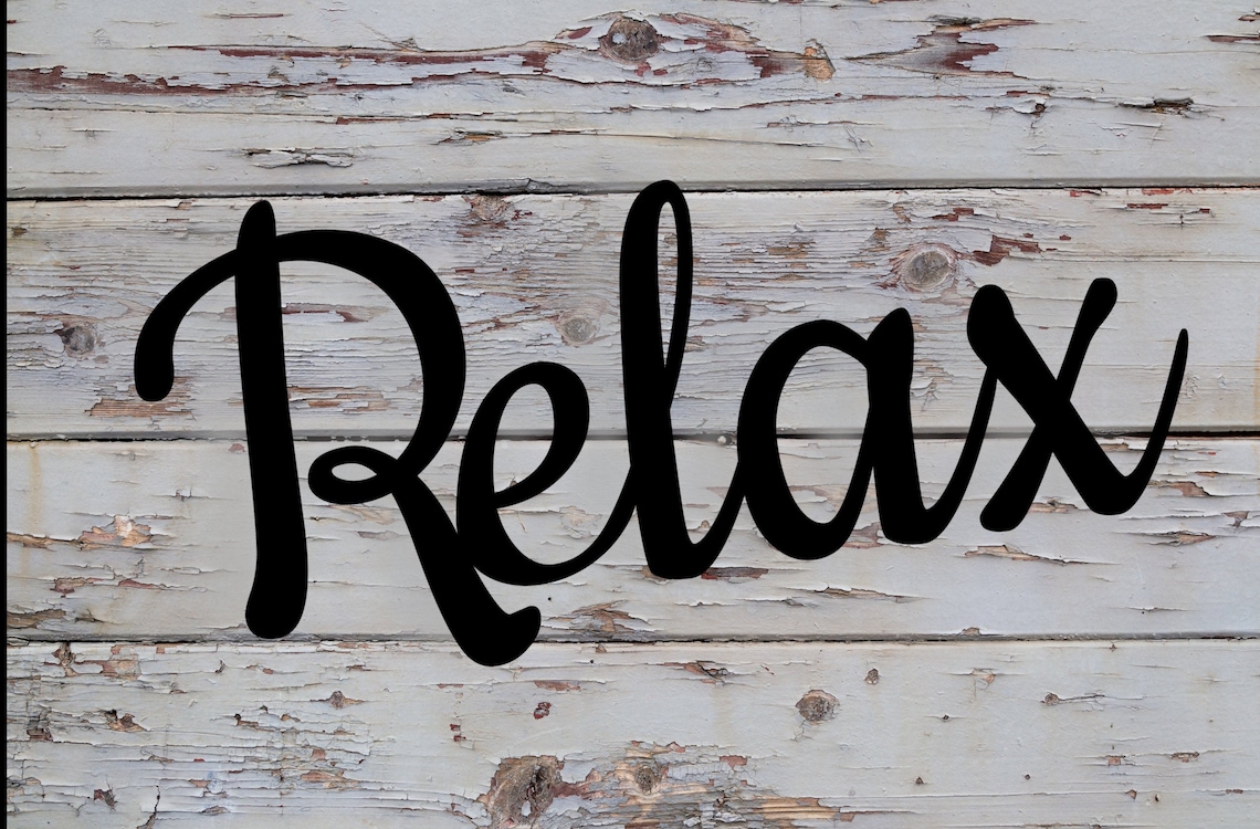 Relax Sign Metal Relax Bathroom Sign Cursive Relax Word Etsy