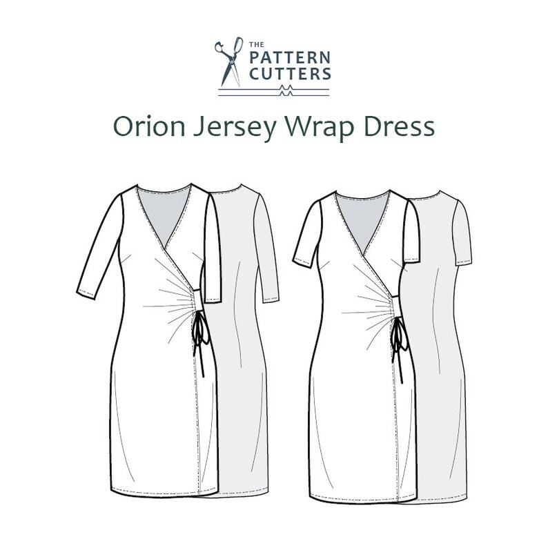 Jersey Wrap Dress Paper Pattern. Orion Jersey Wrap Dress Etsy