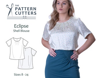 Shell blouse PDF pattern, Eclipse shell blouse