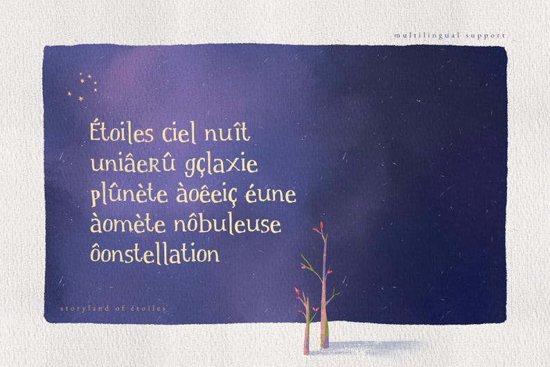 Handdrawn Serif Font Whimsical Handwritten Font Magical Fantasy Font Organic Witchy Style Storyland of Etoiles Typeface