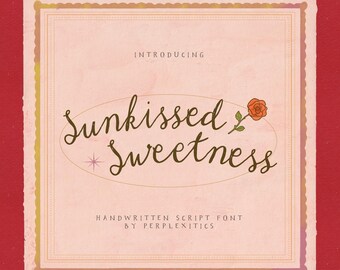 Handwritten Script Font Romance Cursive Font for Whimsical Wedding Font Invitation Font Calligraphy Font Sunkissed Sweetness Typeface