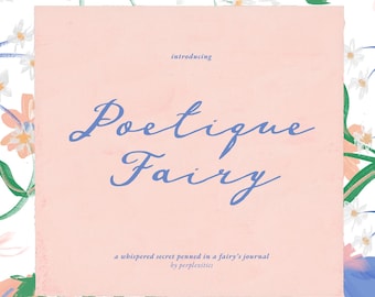 Fuente Poetique Fairy Script: invitación de boda de estilo manuscrito caprichoso y marca femenina
