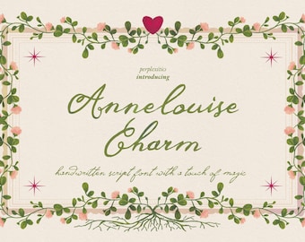 Whimsical Handwritten Script Font for Wedding, Branding, Logo, Magical Font Annelouise Charm Typeface