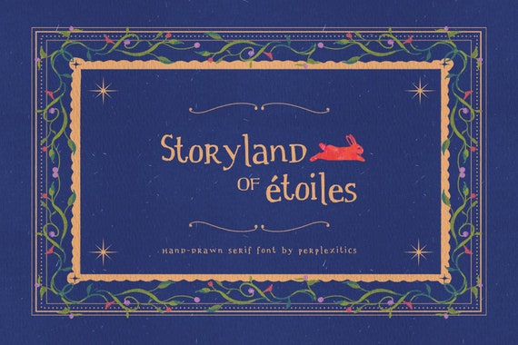 Handdrawn Serif Font Whimsical Handwritten Font Magical Fantasy Font Organic Witchy Style Storyland of Etoiles Typeface
