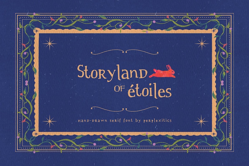 Handdrawn Serif Font Whimsical Handwritten Font Magical Fantasy Font Organic Witchy Style Storyland of Etoiles Typeface