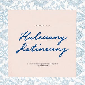 Police manuscrite cursive police de caractères délicate pour faire-part de mariage et projets créatifs Haleuang Katineung