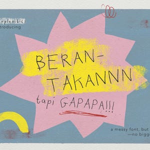 Police manuscrite en désordre Police de caractère originale et organique pour enfants, journaux de scrapbooking, travaux manuels, art ludique, conception DIY, police Berantakan Tapi Gapapa