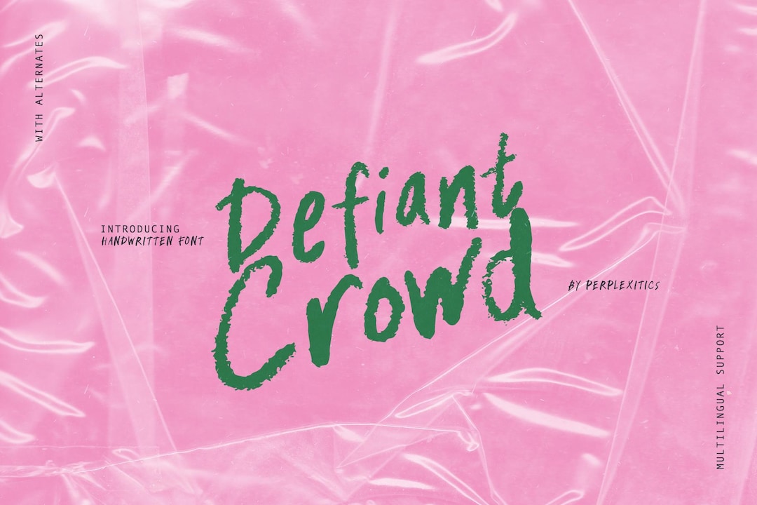 Defiant Crowd Font Bold Textured Brush Script for Logo & Poster Design ...