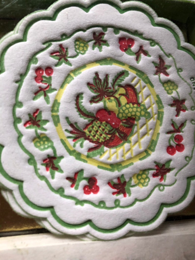 Vintage Thanksgiving FREUND MAYER Fruit Basket Pear Paper ...