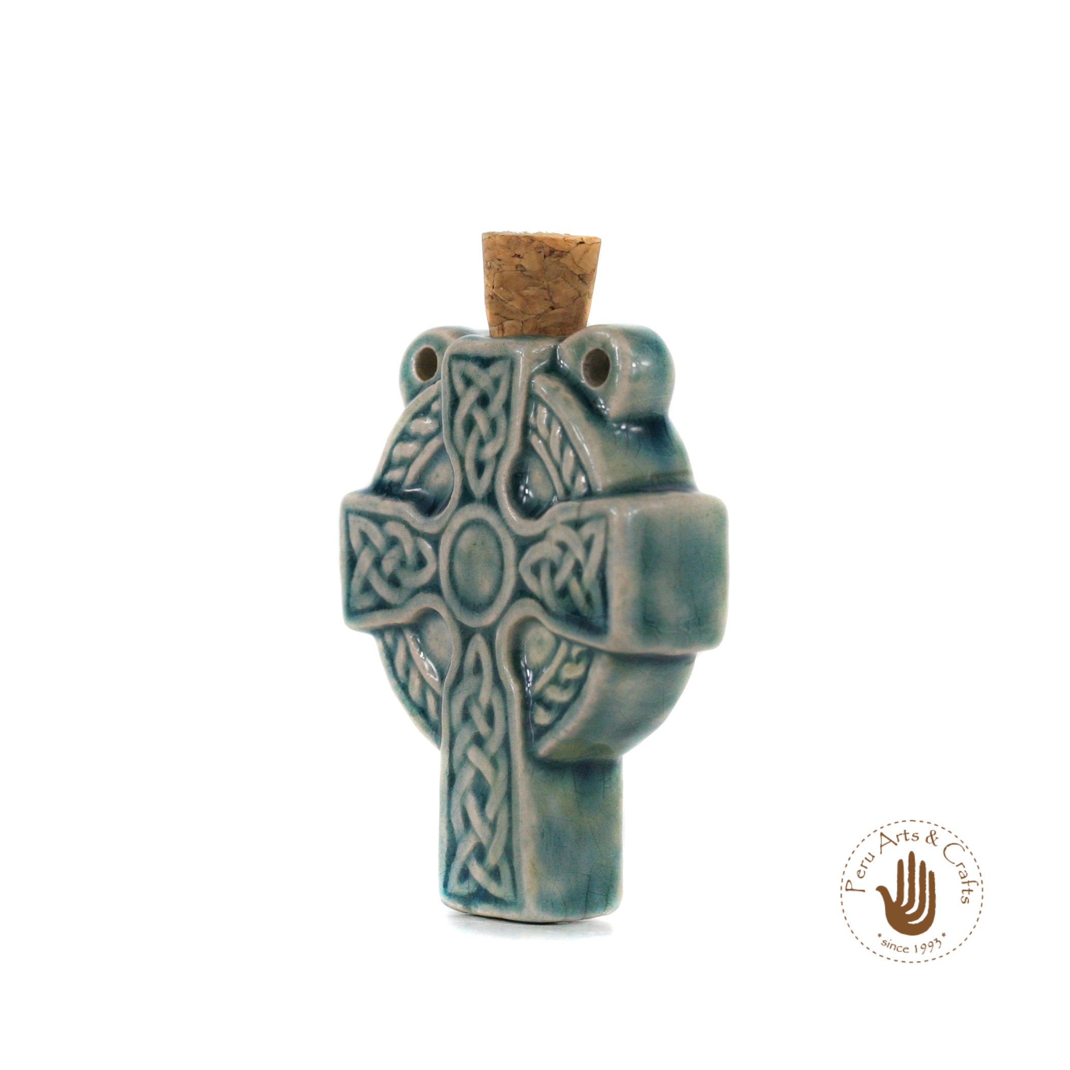 Celtic Cross Raku Bottle Raku Peruvian Cercamic Bottle for - Etsy UK