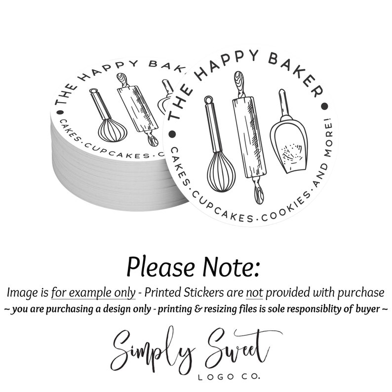 Baking Tools Logo Set 2 Coordinating Logos With Social Media Etsy