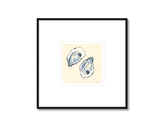San Francisco Oyster Art Print: Pastel Pencil Seafood Illustration