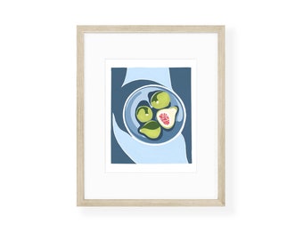 California Fig Art Print, Watercolor Paper, Modern California Color Palette