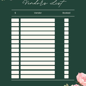 Editable Digital Wedding Planner 4 pages |wedding planner| wedding checklist | Vendor Checklist| Wedding Budget