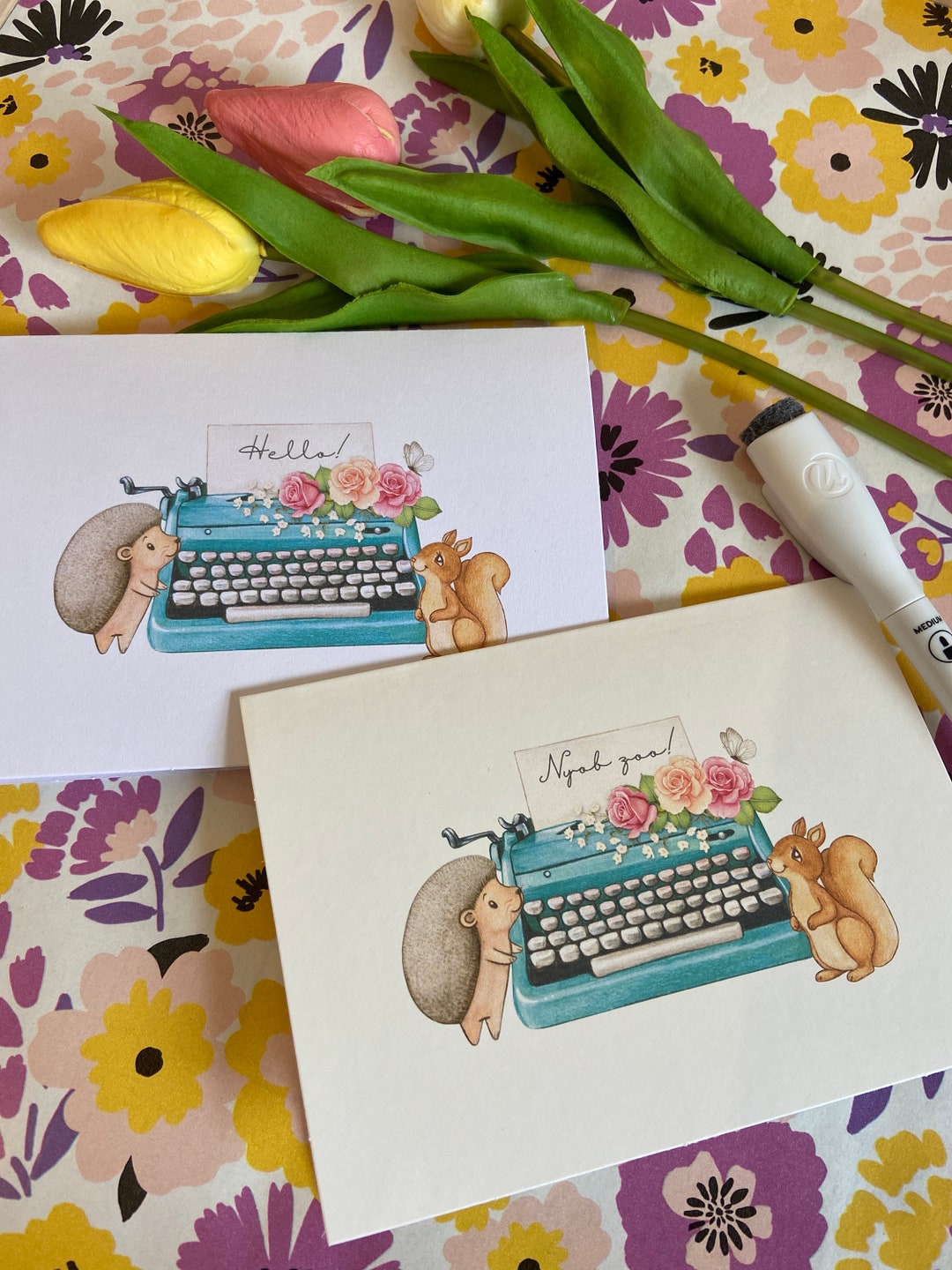 Hello Typewriter Card english/hmong - Etsy
