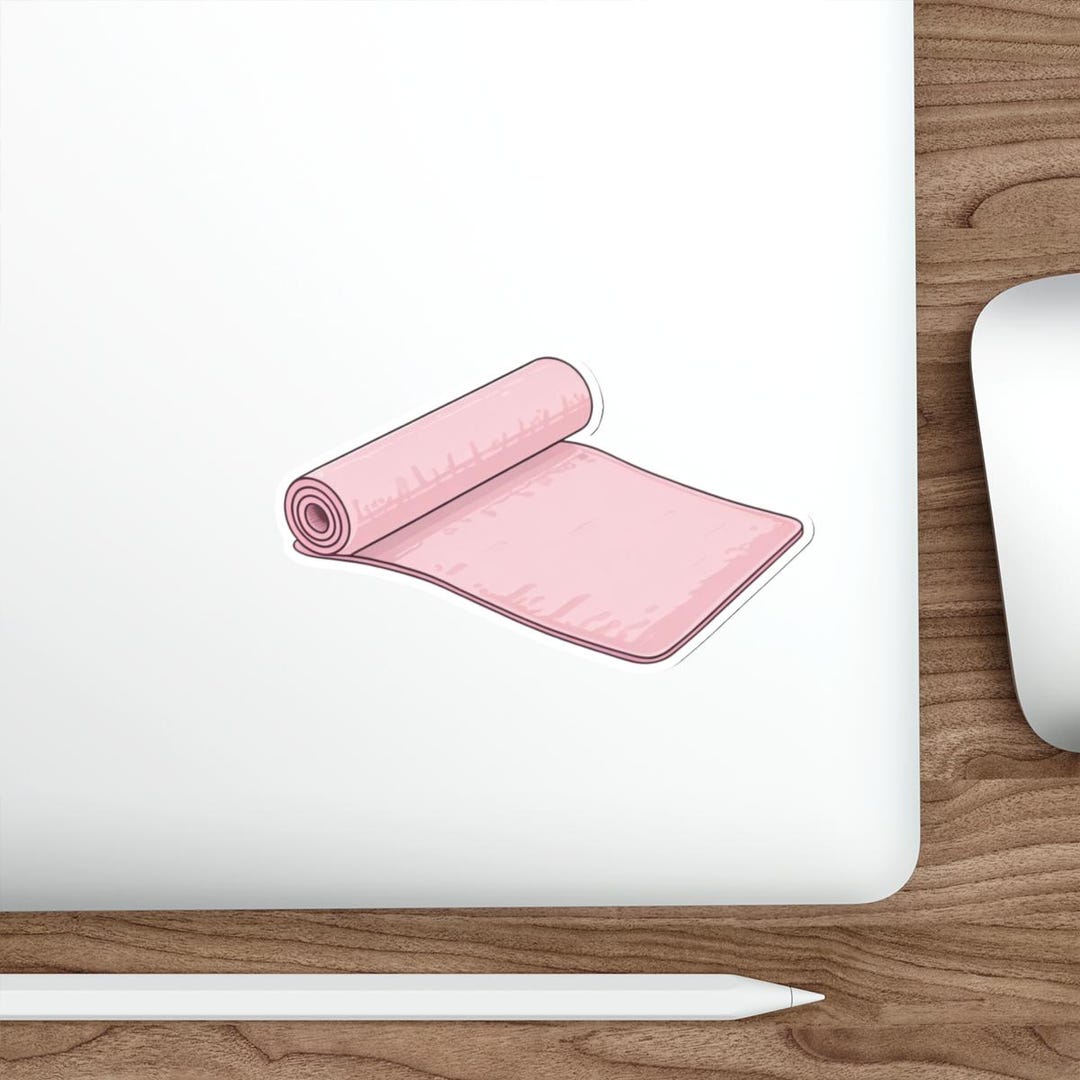 Mat Sticker Cute Pink Pilates Mat Sticker - Fitness & Wellness Decal for Laptops ...