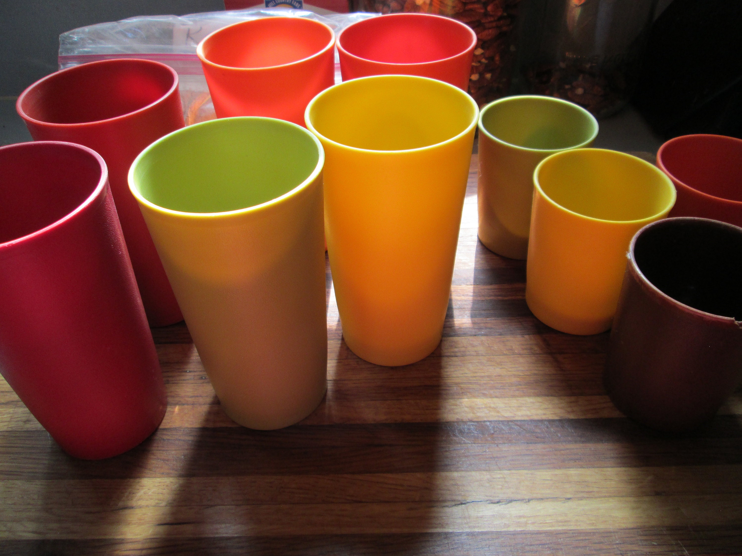 Vintage Jolly Green Giant Plastic Cups, Set of 6 