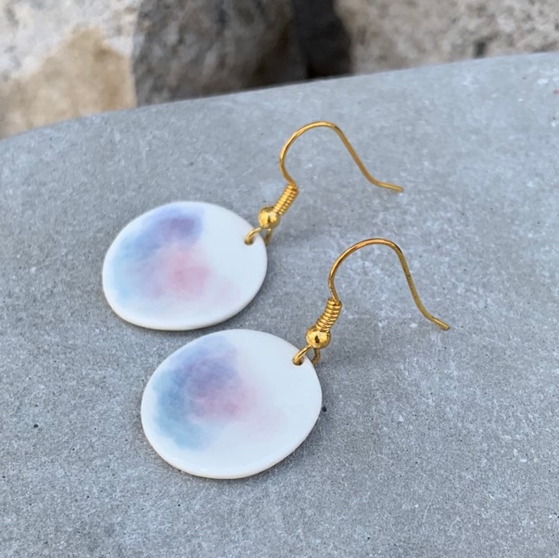 Watercolor porcelain earrings