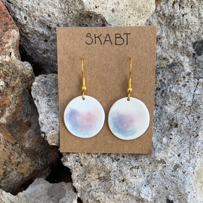 Watercolor porcelain earrings