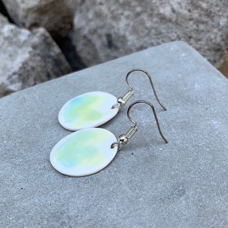 Watercolor porcelain earrings