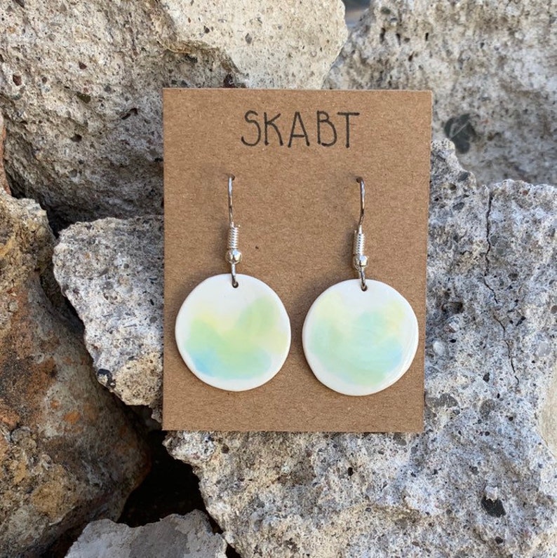 Watercolor porcelain earrings