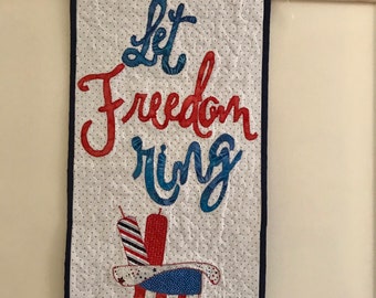 Patriotic Freedom skinny wall hanging