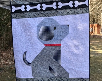 Puppy Love quilted throw