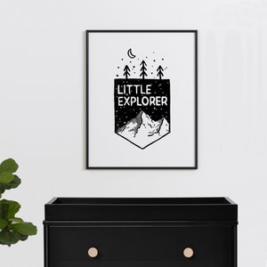 Woodland Nursery Art | Little Explorer Woodblock Print