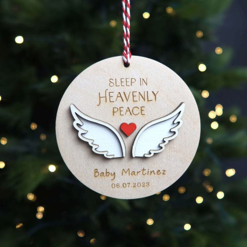 Sleep In Heavenly Peace Ornament, Personalized Infant Loss Ornament image 1