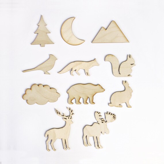 wooden animal shapes