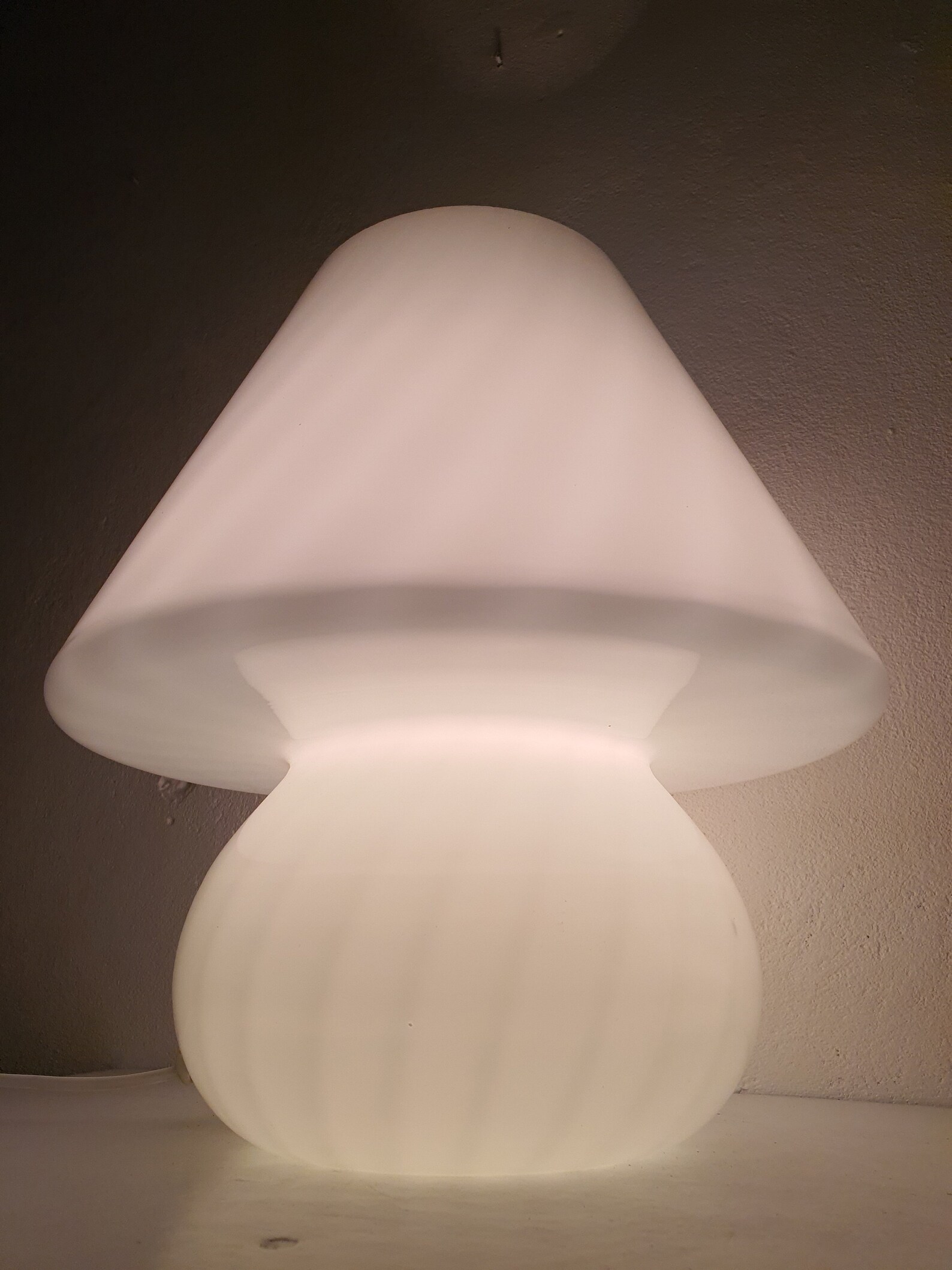 XXL Vintage Murano Swirl Glass Mushroom Table Lamp / White Etsy