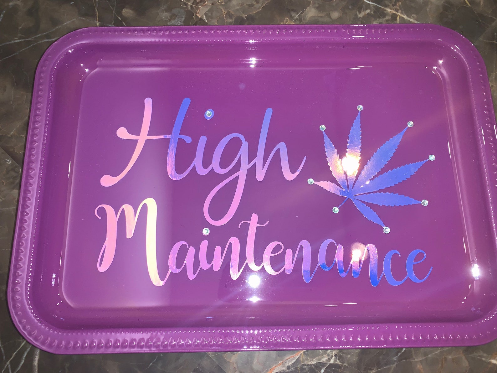 Purple High Maintenance Rolling Tray Horizontal Etsy