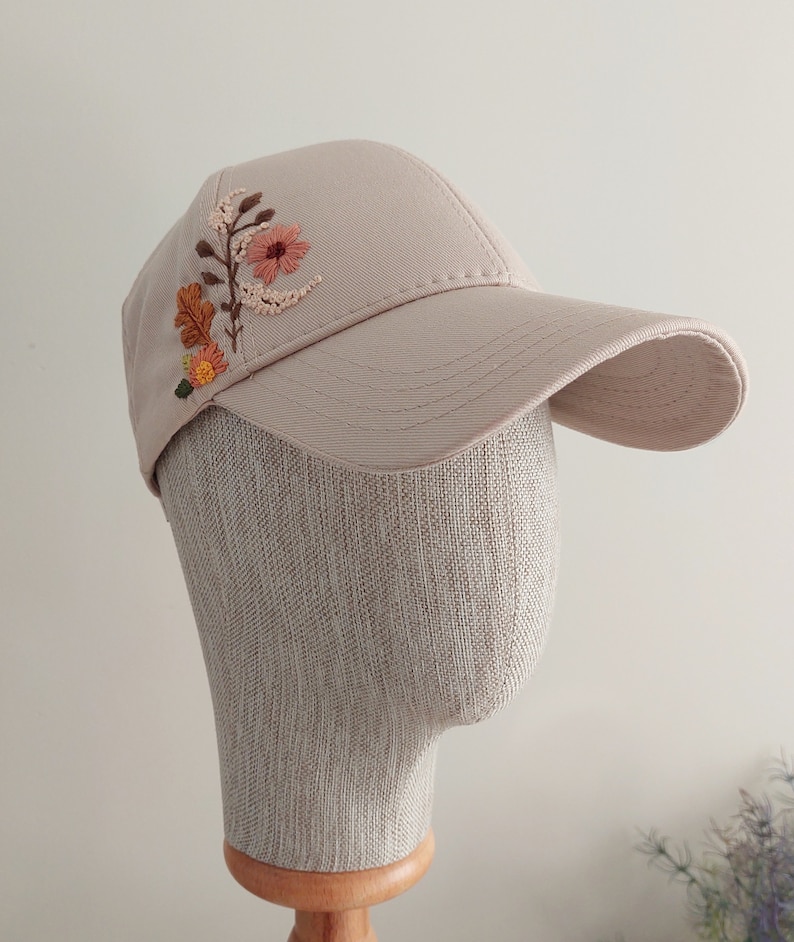 Hand Embroidered Floral Hat, Botanical Baseball Hat, Women's Hat, Gift for Girls image 3