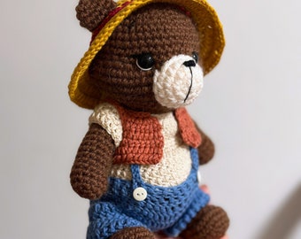 Amigurumi crochet Farmer's outfit pattern, clothes only