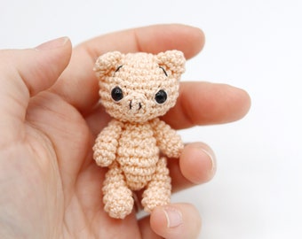 Handmade crochet tiny pig toy
