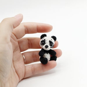 Handmade crochet tiny panda toy