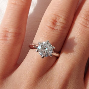 1.5CT Moissanite Ring/ 2CT Knife-Edge Solitaire Ring/ 6 Prongs Moissanite Ring/ 3CT Moissanite Engagement Ring /Gift for her