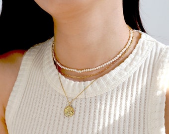 Collier de perles baroques naturelles, tour de cou en perles, collier de véritables perles d'eau douce, bijoux en vraies perles d'eau douce, cadeau pour elle