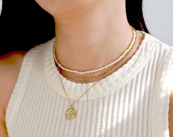 Baroque Pearl Choker, 18K Gold Plated Sterling Silver