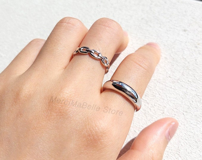thumbnail image 2 of Solid 925 Sterling Silver Wide Dome Band Ring – Handmade Statement Ring – All Sizes 2 of 3
