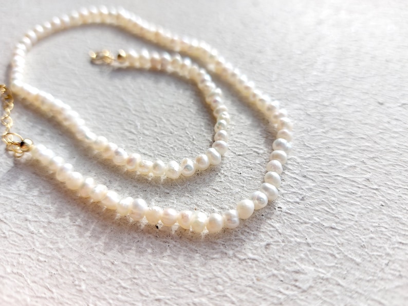 Natural Baroque Pearl Necklace, Pearl Choker, Genuine Fresh Water Pearl Necklace, Real Fresh Water Pearl Jewellery, Gift for her image 10