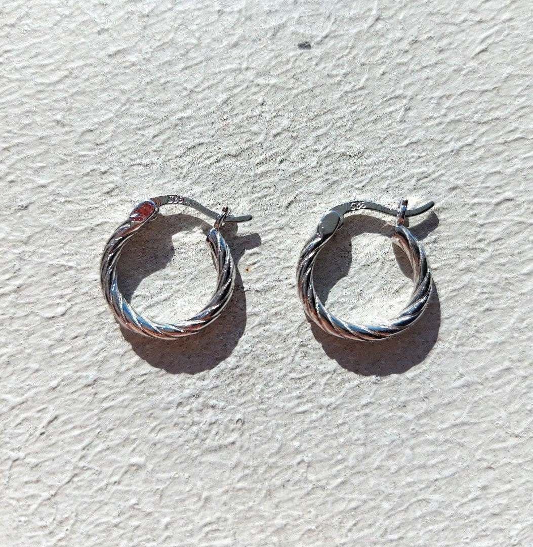 Braided hoop earrings in sterling silver Gold - LOEWE