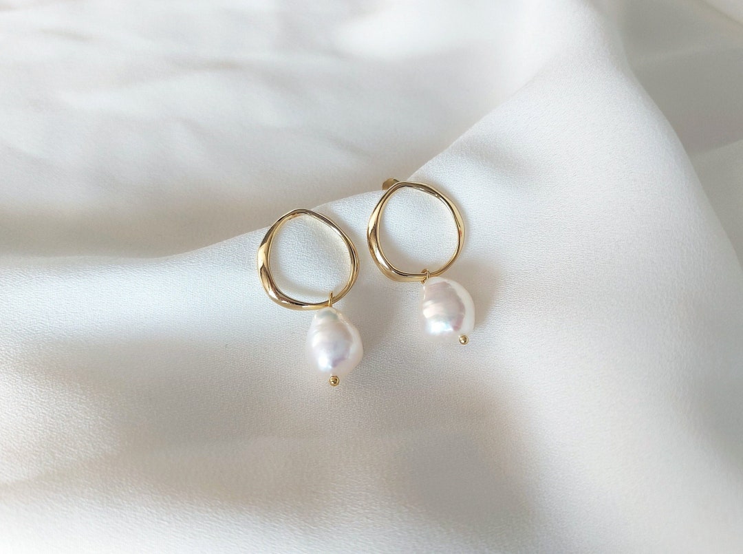 Natural Baroque Pearl Earrings Pearls on Sterling Silver - Etsy Australia