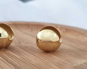 Chunky Sphere Hoop Earrings/ Gold Ball Hoop Earrings/ 925 Sterling Silver Ball Hoop Earrings/ Ball Huggie Earrings