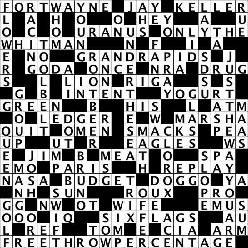 Custom Crossword Puzzle 20x20 Etsy