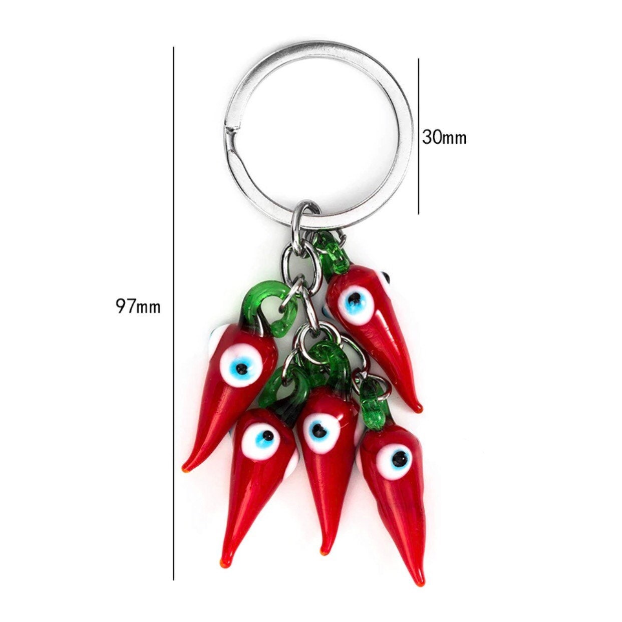 Red Pepper Evil Eye Cornicello Keychain / Italian Horn / Evil Etsy Canada