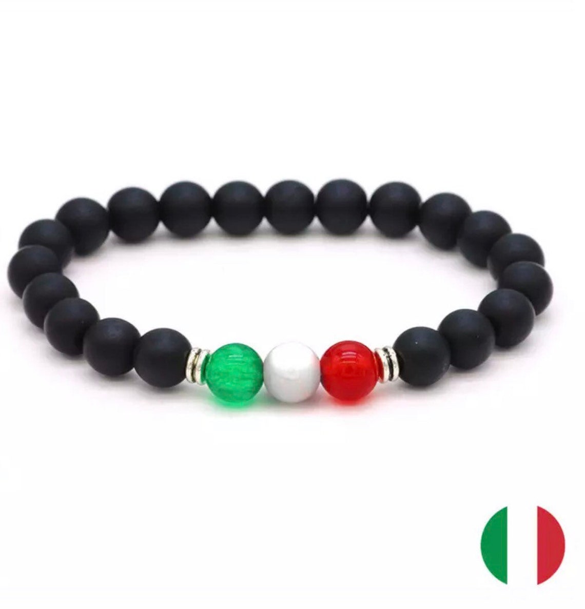 Italy Beaded Bracelet / Italy Flag Beaded Bracelet Etsy
